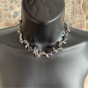 Floral Vine Vintage Fairy Pink Necklace